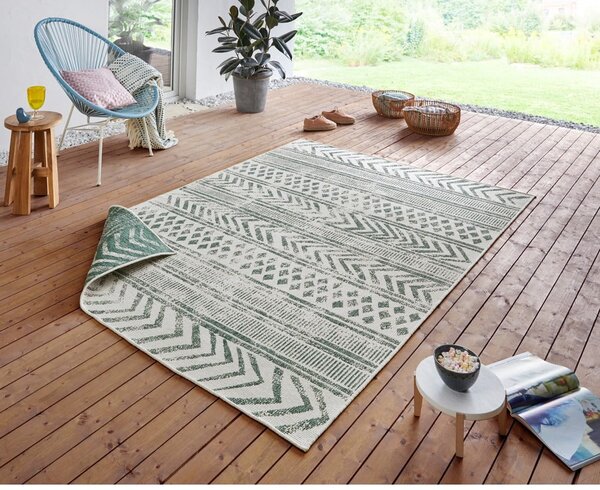 Zeleno-krem zunanja preproga NORTHRUGS Biri, 80 x 150 cm