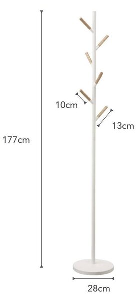 Bel obešalnik z detajli iz bukovega lesa YAMAZAKI Plain Pole Hanger