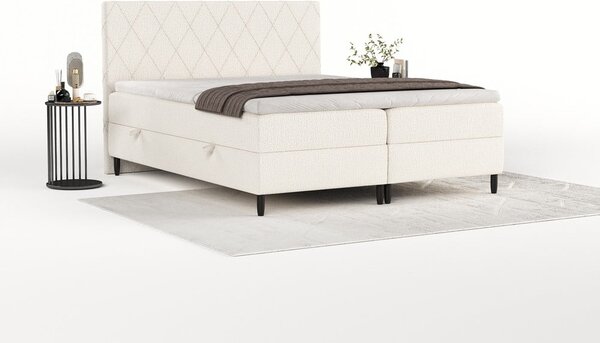 Kremno bela boxspring postelja s prostorom za shranjevanje 140x200 cm Gwen – Maison de Rêve