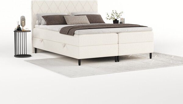 Kremno bela boxspring postelja s prostorom za shranjevanje 140x200 cm Gwen – Maison de Rêve