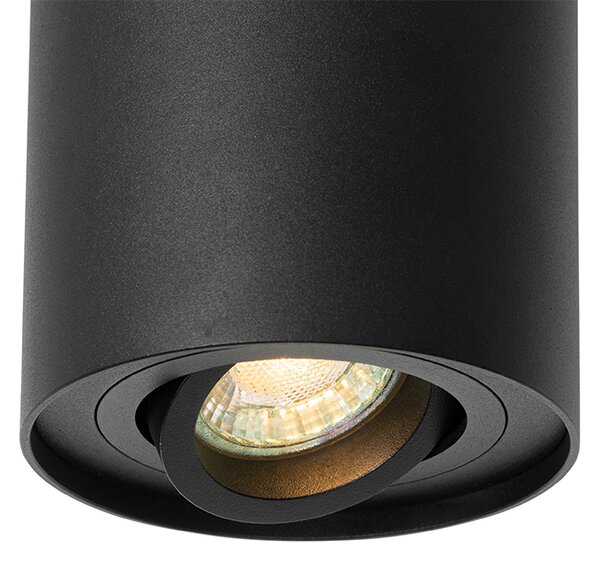 Pametni stropni reflektor črne barve, nastavljiv, vključno z WiFi GU10 - Rondoo up