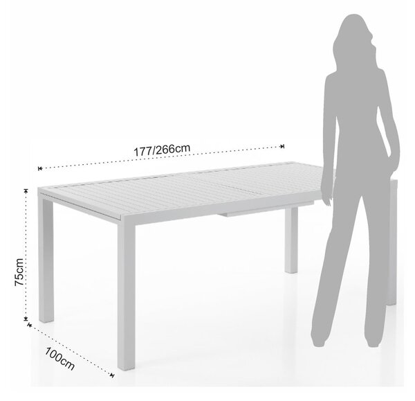 Aluminijasta vrtna miza 100x177 cm Nydri – Tomasucci