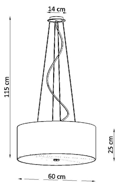 Črna viseča svetilka s steklenim senčnikom ø 60 cm Volta - Nice Lamps