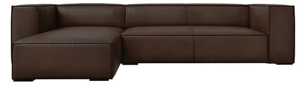 Temno rjava usnjena kotna zofa (levi kot) Madame - Windsor & Co Sofas