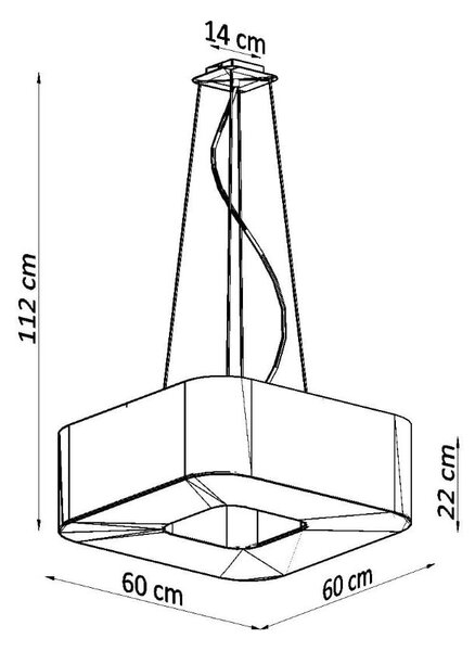 Črna viseča svetilka s tekstilnim senčnikom Piano – Nice Lamps