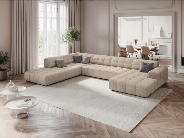 Bež kotna sedežna garnitura (levi kot/v obliki črke "U") Chicago – Cosmopolitan Design