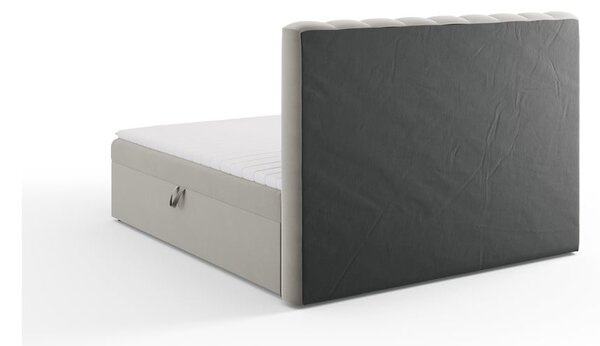 Siva boxspring postelja s prostorom za shranjevanje 180x200 cm Gina – Milo Casa
