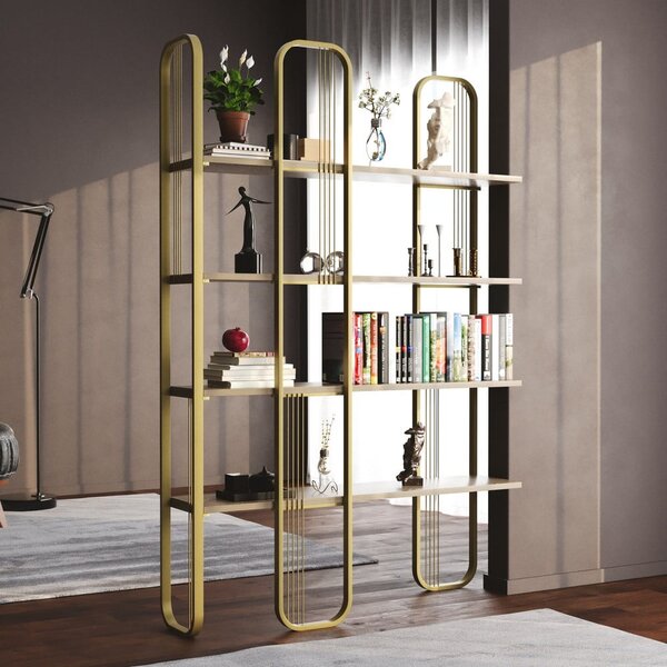Regal v borovem dekorju v zlati barvi 125x180 cm Sierra – Kalune Design