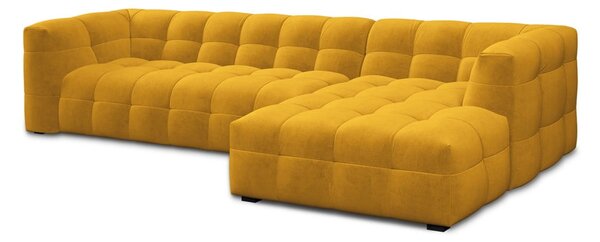 Rumena žametna kotna sedežna garnitura Windsor & Co Sofas Vesta, desni kot