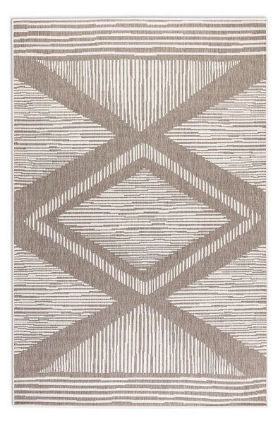 Rjava/kremno bela zunanja preproga 80x150 cm Gemini – Elle Decoration