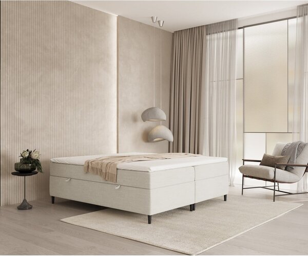 Kremno bela boxspring postelja s prostorom za shranjevanje 160x200 cm Araya – Maison de Rêve