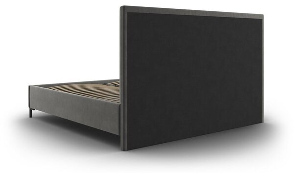 Siva oblazinjena zakonska postelja s prostorom za shranjevanje z letvenim dnom 160x200 cm Casey – Mazzini Beds