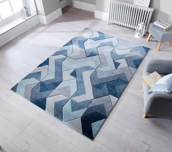 Modro-siva preproga Flair Rugs Aurora, 120 x 170 cm