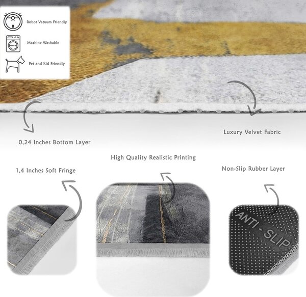 Rumena/temno modra pralna preproga 80x150 cm Unique – Mila Home