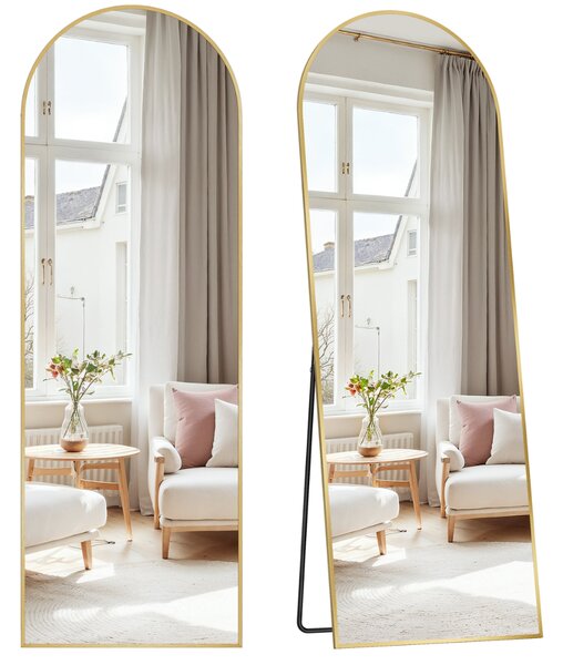Zaobljeno ogledalo UMBRA, 160x50 cm, zlata SongmicsHome