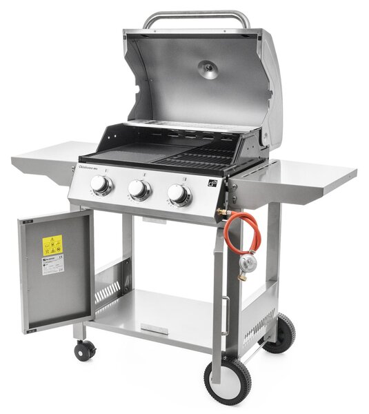Plinski žar OKLAHOMA BBQ, 3 gorilniki, z redukcijskim ventilom, srebrna Penta CZ