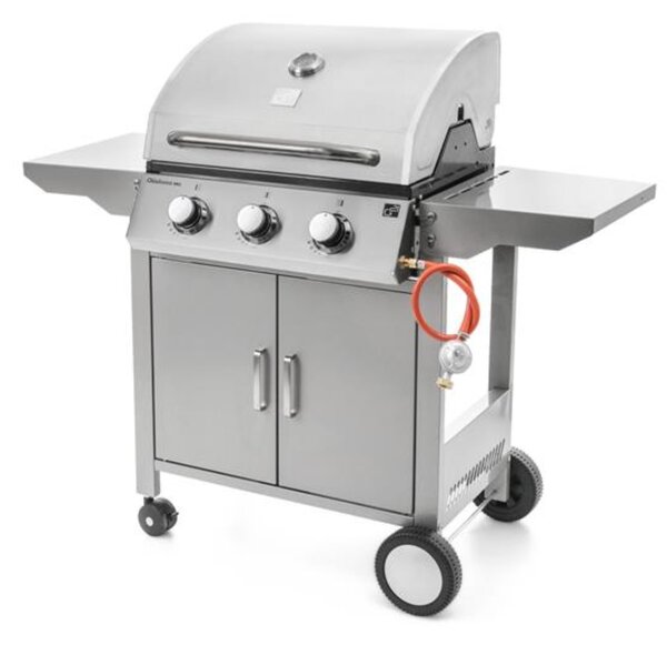 Plinski žar OKLAHOMA BBQ, 3 gorilniki, z redukcijskim ventilom, srebrna Penta CZ