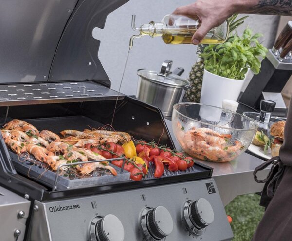 Plinski žar OKLAHOMA BBQ, 3 gorilniki, z redukcijskim ventilom, srebrna Penta CZ