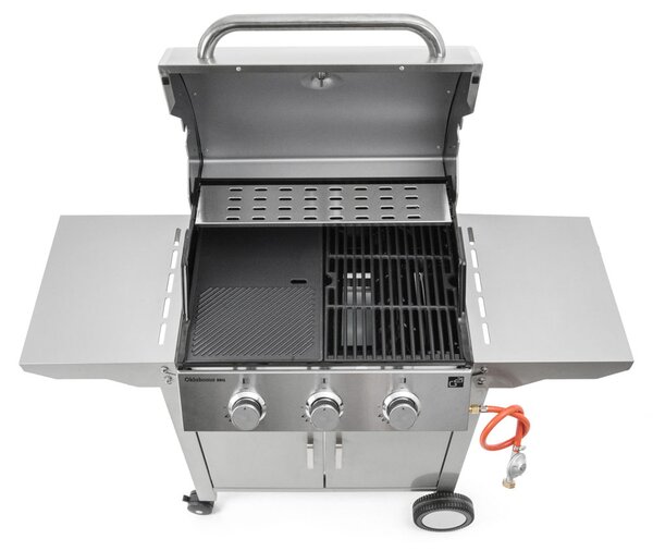 Plinski žar OKLAHOMA BBQ, 3 gorilniki, z redukcijskim ventilom, srebrna Penta CZ