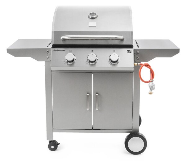 Plinski žar OKLAHOMA BBQ, 3 gorilniki, z redukcijskim ventilom, srebrna Penta CZ
