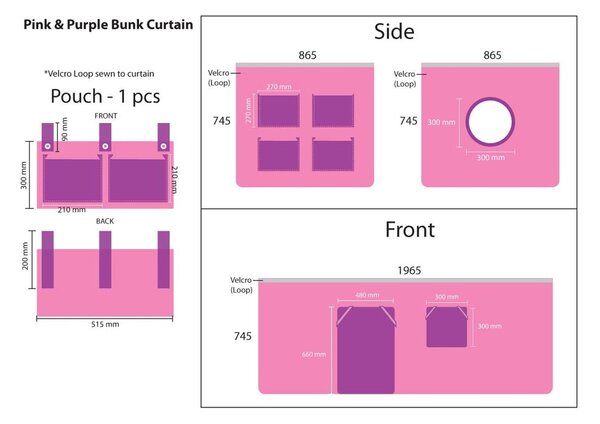 Otroške zavese v kompletu za posteljo 3 ks 195x75 cm Bella – Vipack