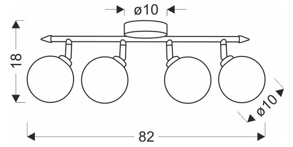 Stropna svetilka v bronasti barvi s steklenim senčnikom ø 10 cm Rodia – Candellux Lighting