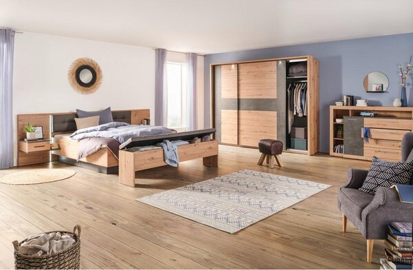 Modern Living Omara Z Drsnimi Vrati Chanton, Siva, Barva Hrasta