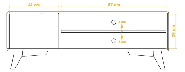 TV omarica iz hrastovega lesa 134x48 cm Greg - The Beds