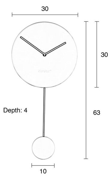 Siva stenska ura Zuiver Minimal
