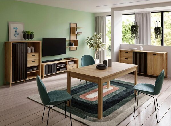 Premium Living Tv-element Jytana, Barva Hrasta, Črna