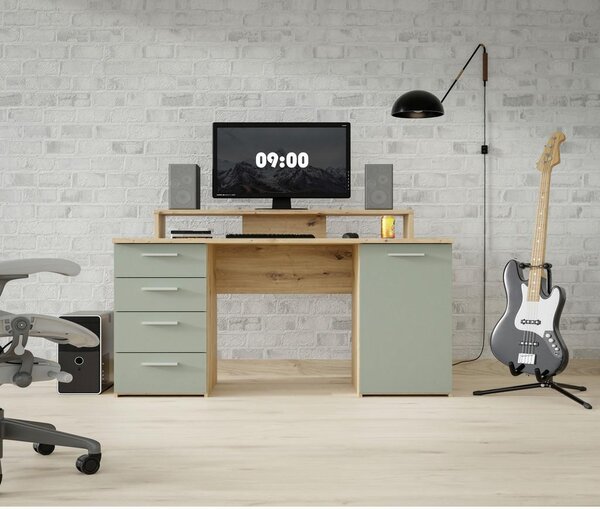 Modern Living Pisalna Miza Net, Žajbljevo Zelena, Barva Hrasta