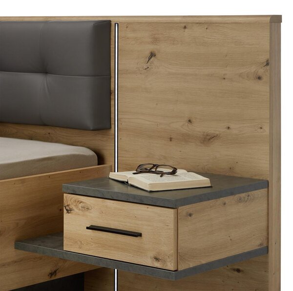 Modern Living Posteljna Garnitura Chanton, Siva, Barva Hrasta