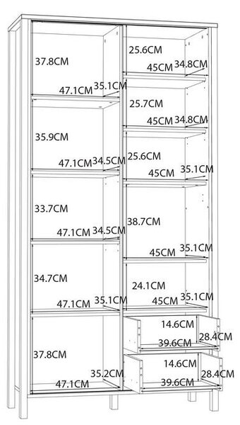 Premium Living Visoka Komoda Jytana, Barva Hrasta, Črna