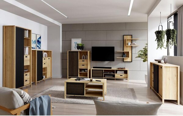 Premium Living Klubska Miza Jytana, Barva Hrasta, Črna