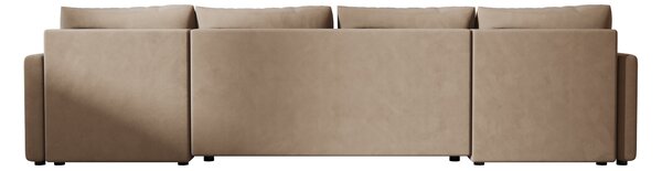 AKCIJA Raztegljiva sedežna garnitura v obliki U VENORIA 285x146 cm, bež + 2 blazini GRATIS II. kakovost