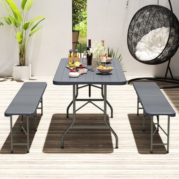 Vrtna miza, kamp miza, dim. 180 x 74 x 75 - siva