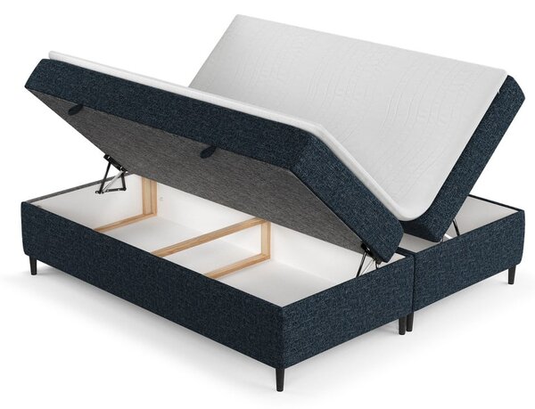 Temno modra boxspring postelja s prostorom za shranjevanje 140x200 cm Araya – Maison de Rêve