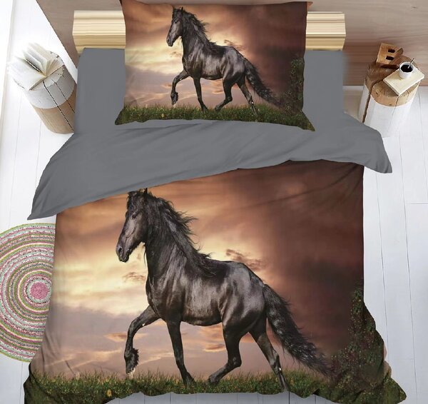 3D posteljnina HORSE iz mikrovlaken, rjava Dimenzije posteljnine: 70 x 90 cm | 140 x 200 cm
