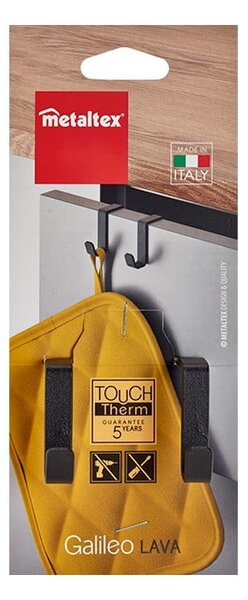 Črni viseči dvojni obešalnik Metaltex Galileo Lava