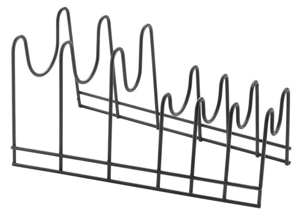 Črno stojalo za pokrovke Metaltex Lido Lava