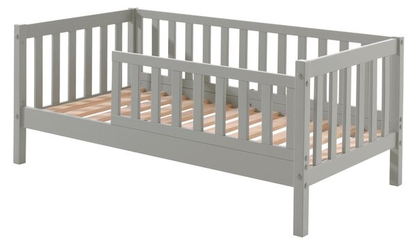 Siva otroška postelja Vipack Junior, 70 x 140 cm