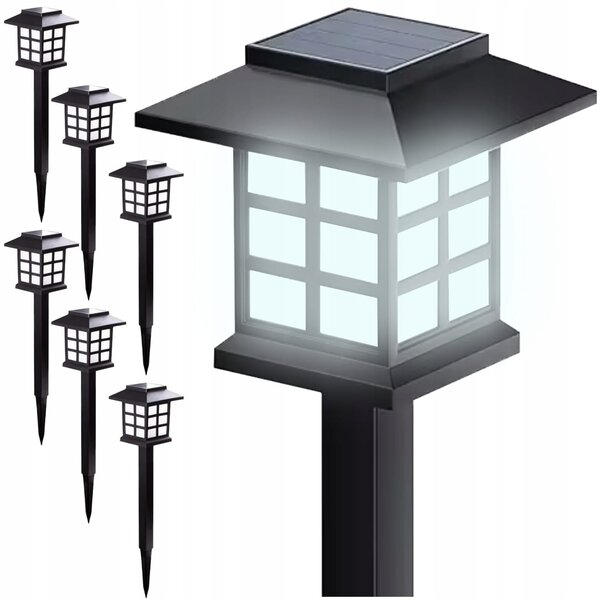 6x solarna talna LED hladno bela vrtna svetilka 37cm