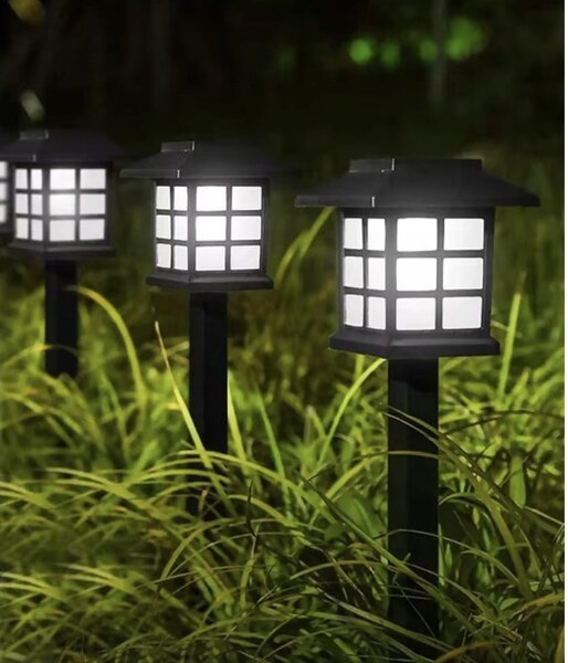 6x solarna talna LED hladno bela vrtna svetilka 37cm