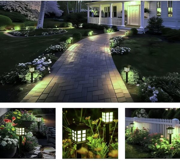 6x solarna talna LED hladno bela vrtna svetilka 37cm