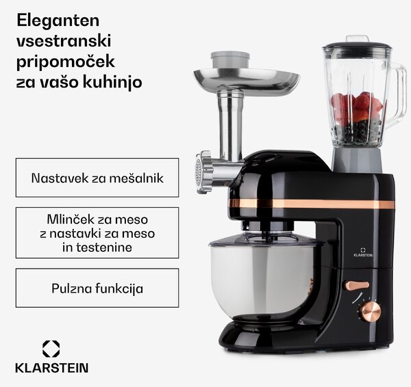 Klarstein Lucia Elegance, kuhinjski robot, mešalnik, mlinček za meso, 1800W, brez BPA