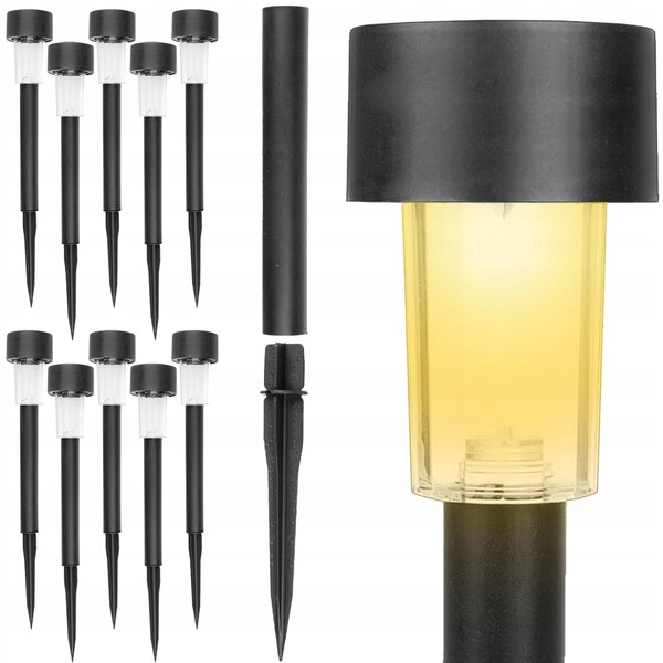 10x solarna talna LED toplo bela vrtna svetilka 37cm