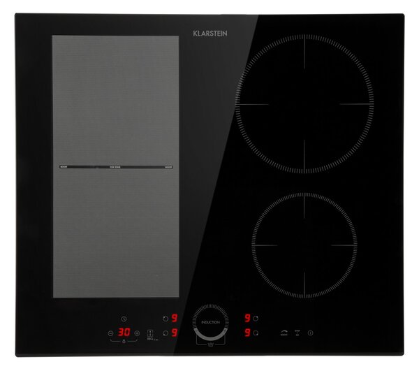 Klarstein Delicatessa 60 Hybrid, indukcijska kuhalna plošča, vgradna, 4 kuhalne plošče, 7000 W, črna