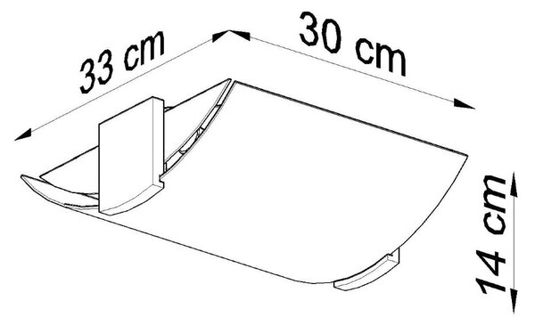 Bela stropna svetilka s steklenim senčnikom 33x30 cm Eva – Nice Lamps