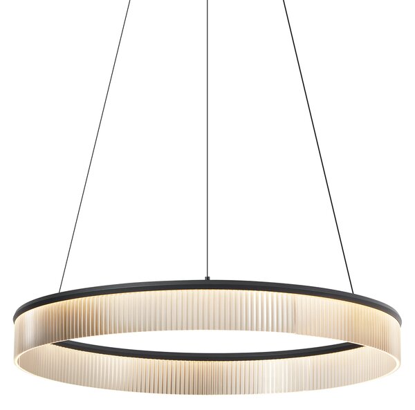 Moderna viseča svetilka črna 78cm vklj. LED s 3-stopenjskim zatemnjevanjem - Anello Chandelier