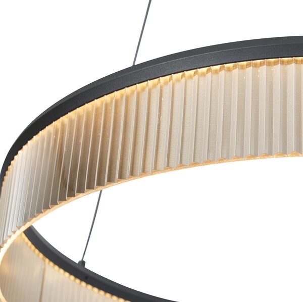 Moderna viseča svetilka črna 78cm vklj. LED s 3-stopenjskim zatemnjevanjem - Anello Chandelier